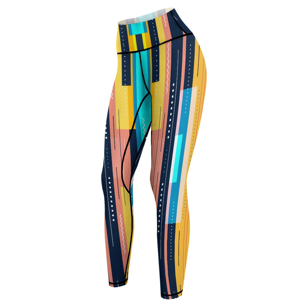 Women's Abstract Stripe Print Leggings