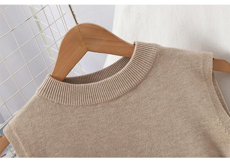 Women's Pullover Knitted Sleeveless Split Leg Long Dress