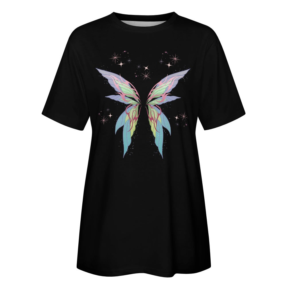 Women's Butterfly Print Cotton T-Shirt