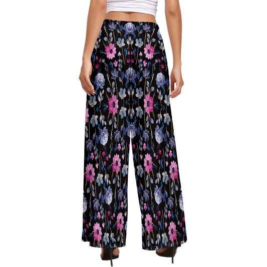 Women's Floral Print Wide Leg Trousers