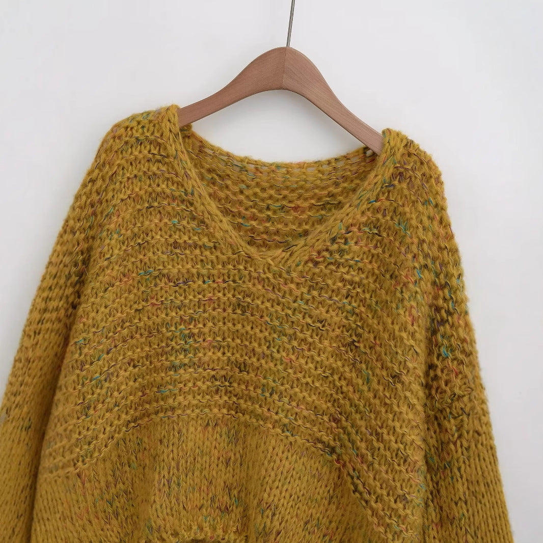 Women's Mustard Yellow Chunky Knit Loose Fit Jumper