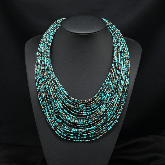 Bohemian Colourful Multi-layer Beaded Necklace Chain