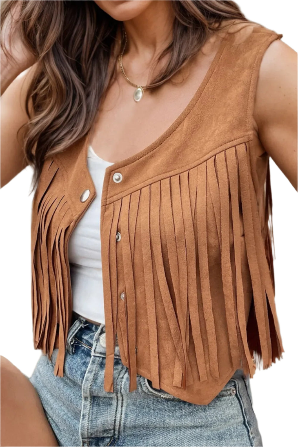 Women's Suede Fringe Waistcoat