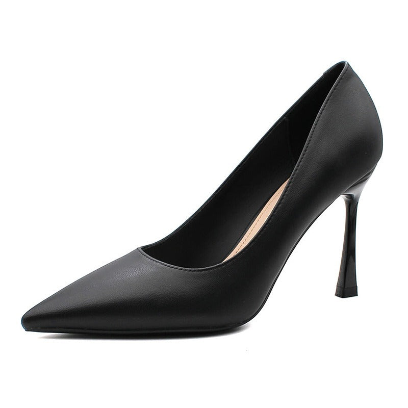 Women's Solid Colour Pointed Toe Stiletto High Heels Classic Shoes