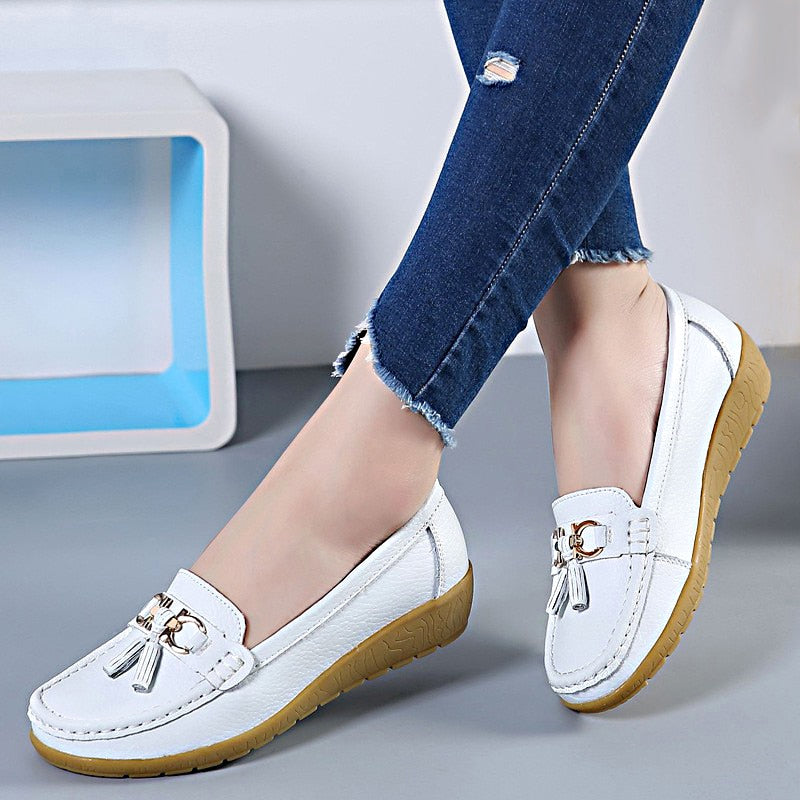 Women's Moccasins Loafers Flat Shoes Soft Slip On Footwear