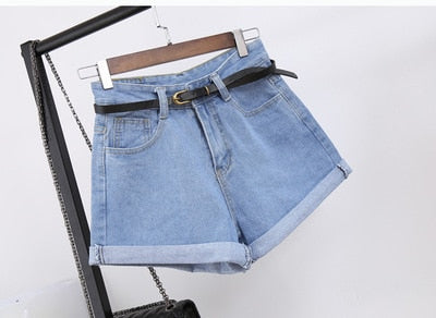 Women's High Waist Denim Jeans Shorts Hotpants Pockets Casual Fashion