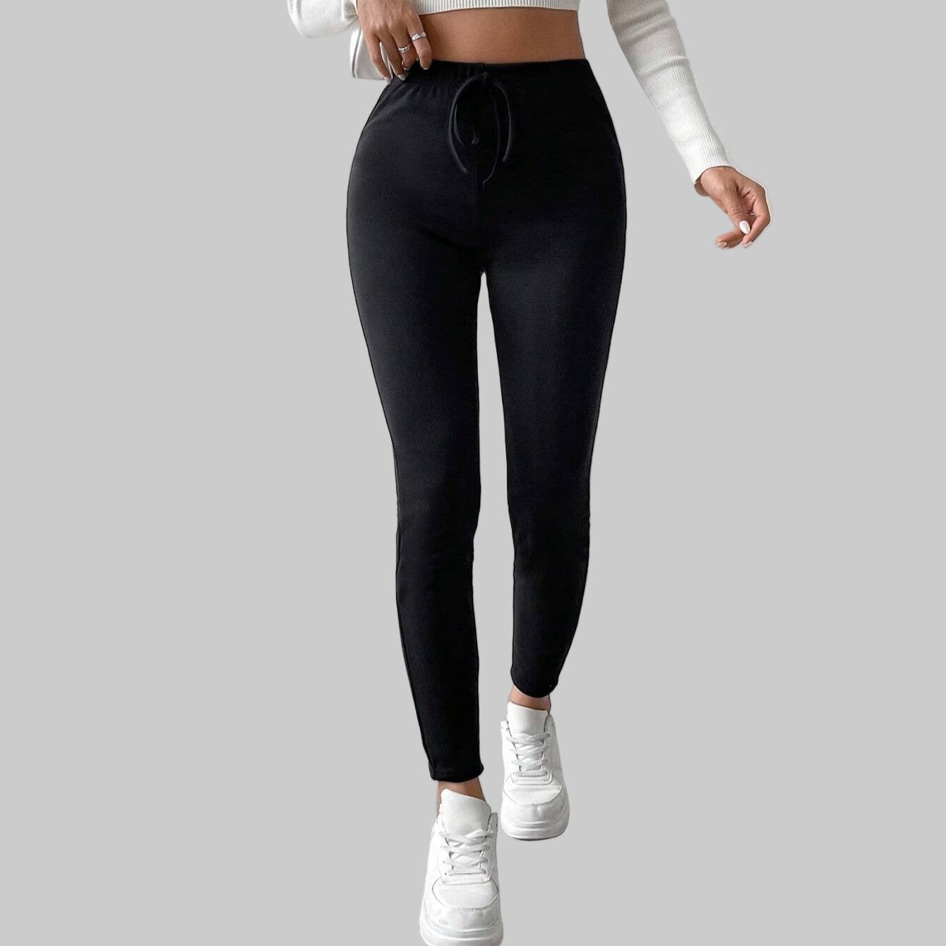 Women's Drawstring Fleece Leggings