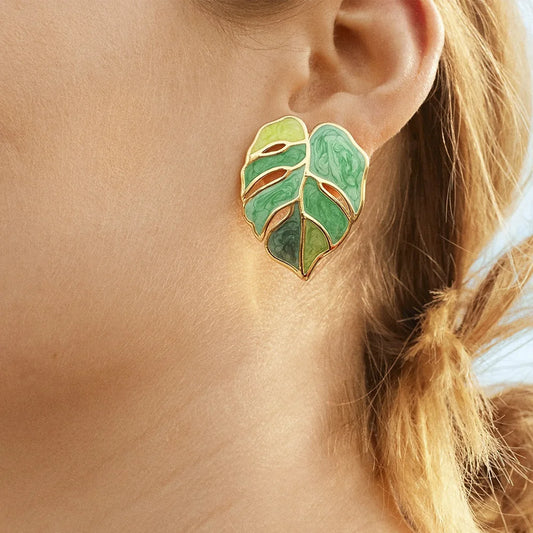 Women's Leaf Stud Earrings