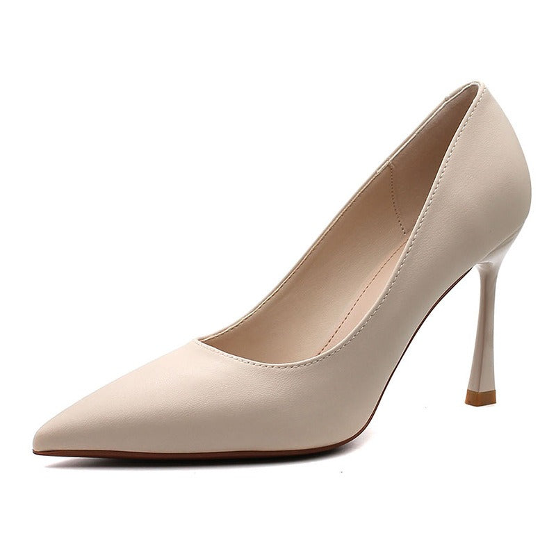 Women's Solid Colour Pointed Toe Stiletto High Heels Classic Shoes