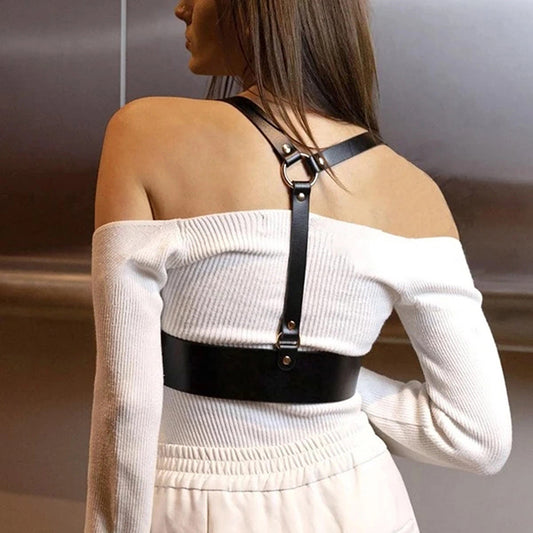 Women's Punk PU Leather Harness Belt Adjustable Corset Waist Accessories Casual Fashion