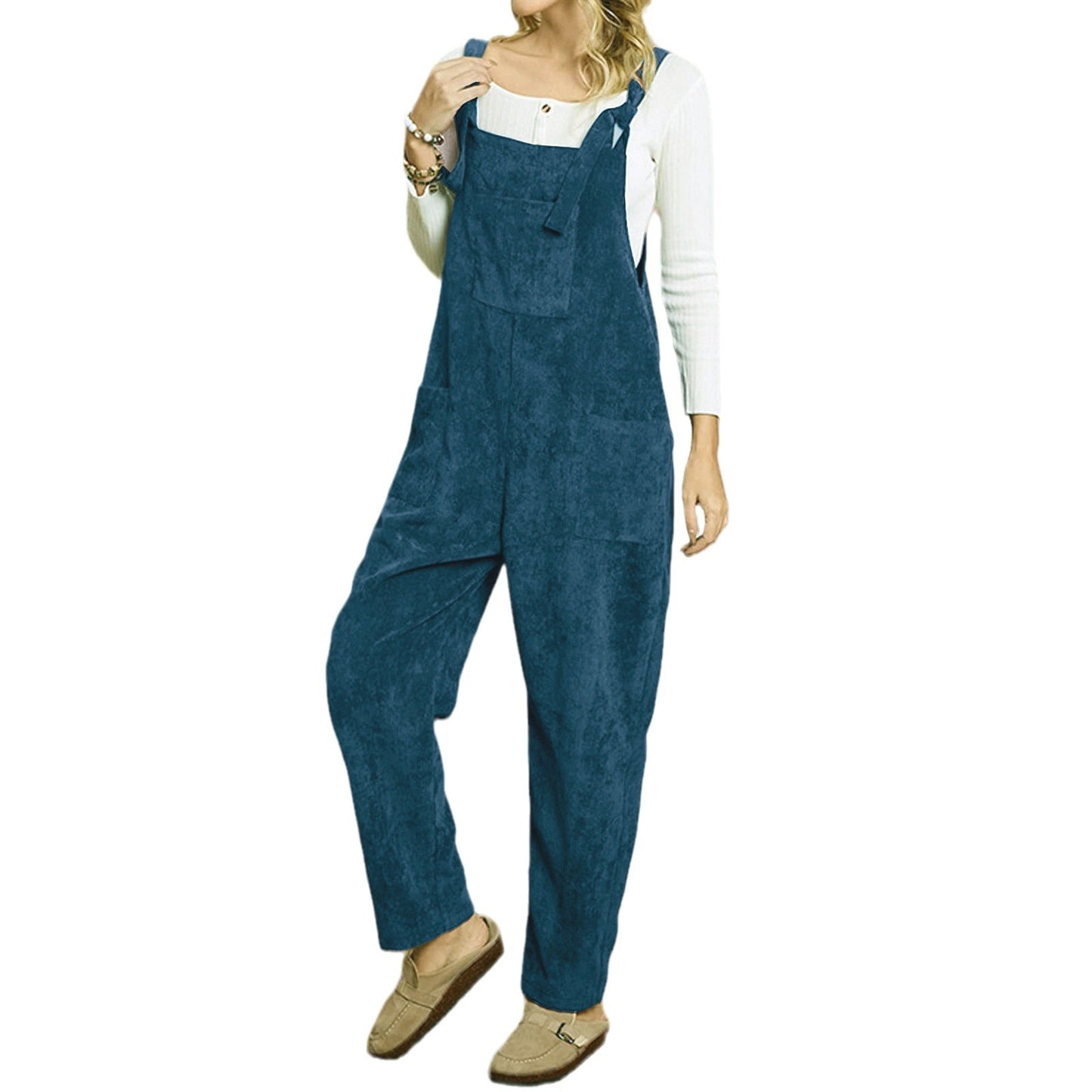 Women's Corduroy Multi Pocket Jumpsuit Dungarees