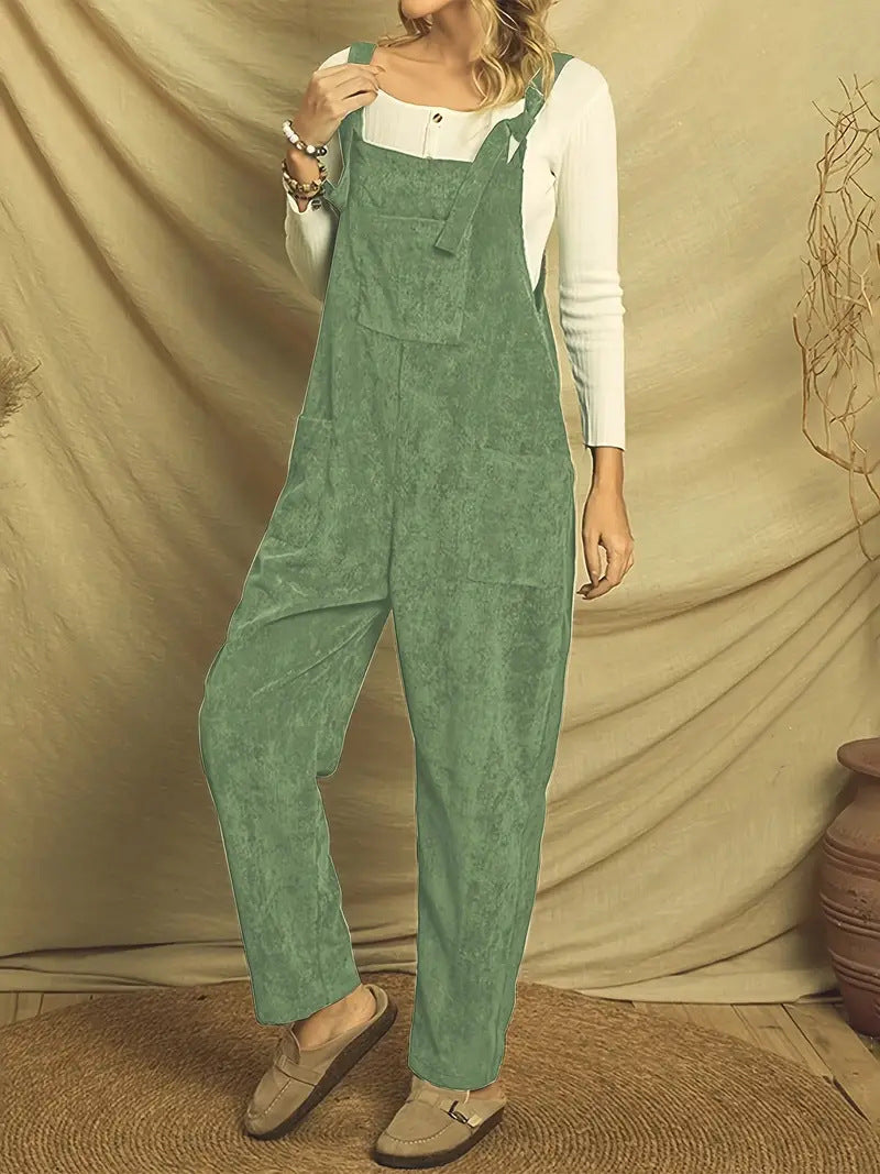 Women's Corduroy Multi Pocket Jumpsuit Dungarees
