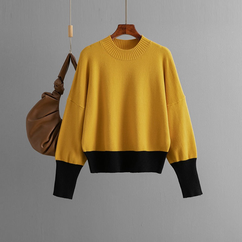 Women's Knitted Sweater Round Neck Loose Fit Long Sleeve Jumper