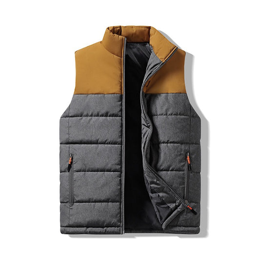 Men's Contrast Colour Block Padded Sleeveless Bodywarmer Gillet Jacket