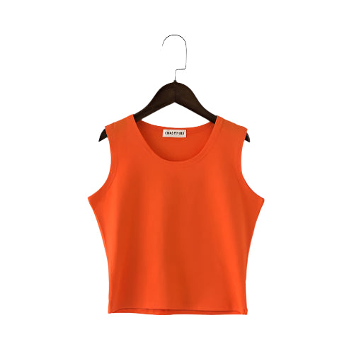 Women's Basic Solid Colour Cotton Tanks Camisole Fitness T-Shirt Crop Top
