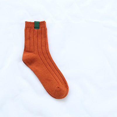 Women's Solid Colour Ribbed Warm 3D Socks Warm Footwear