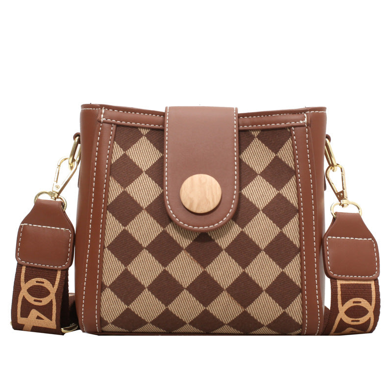 Women's Checkerboard Handbag Textured Small Square Simple Messenger Bag
