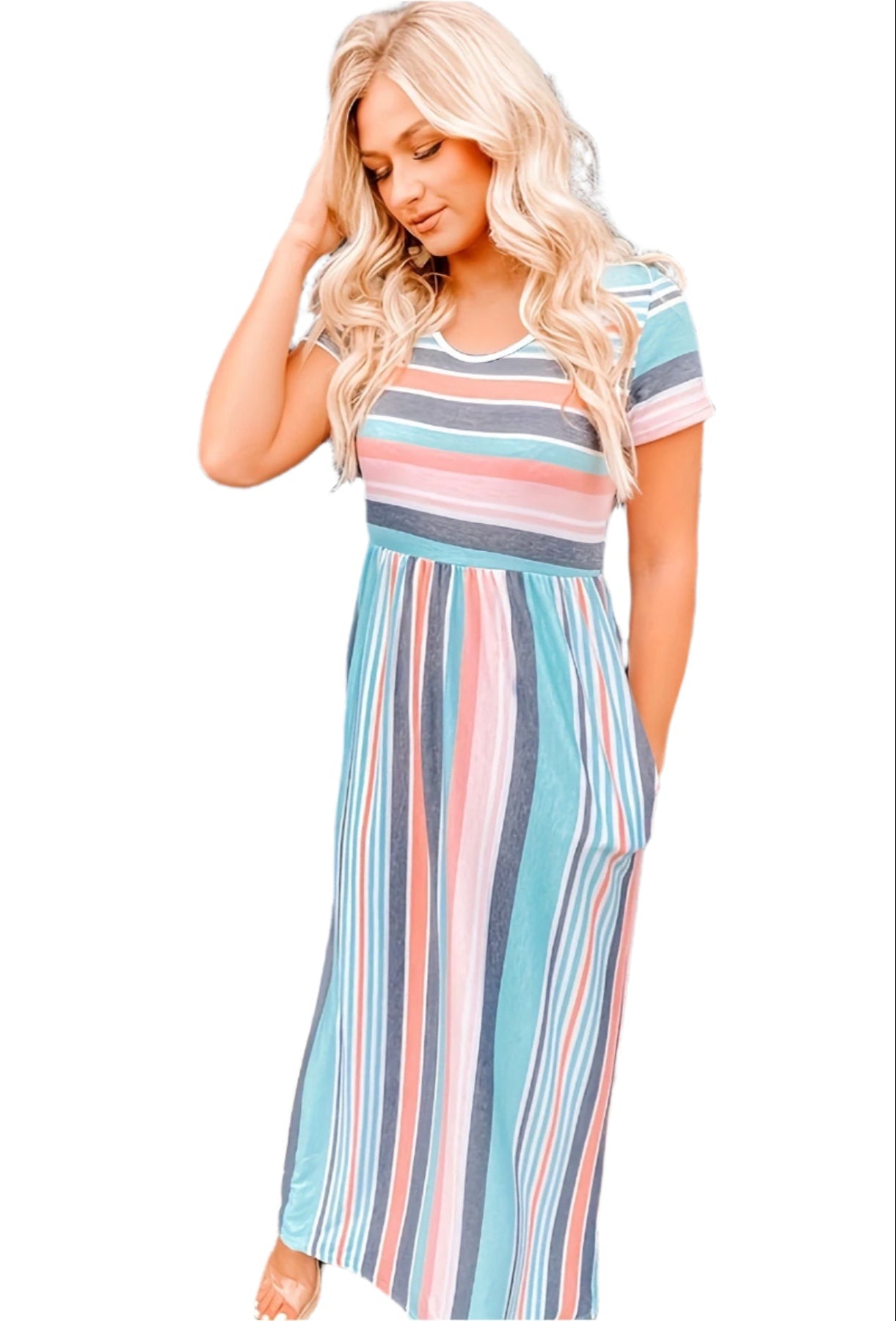 Women's Pastel Striped Casual Dress