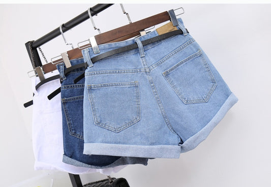Women's High Waist Denim Jeans Shorts Hotpants Pockets Casual Fashion