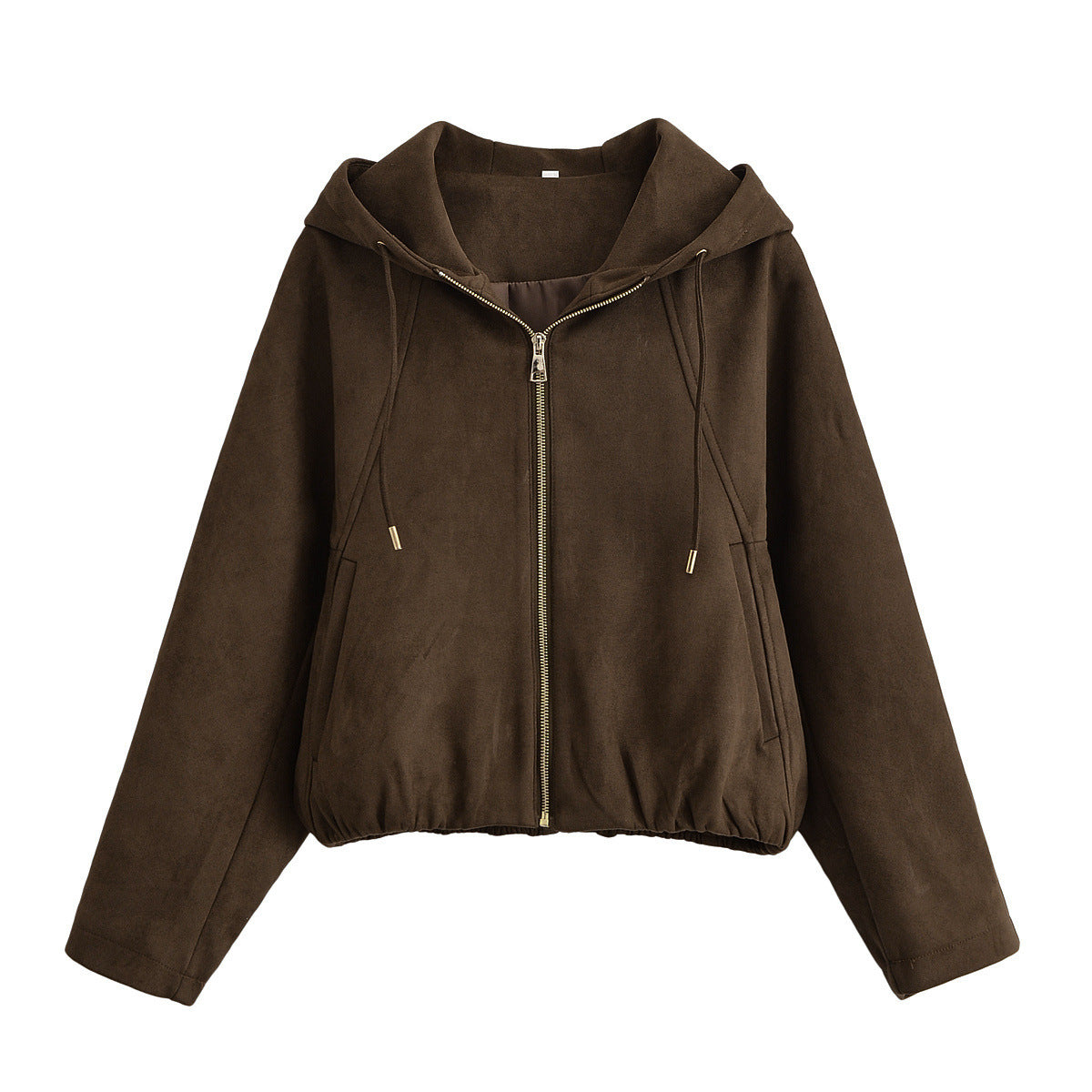 Women's Faux Suede Hooded Jacket
