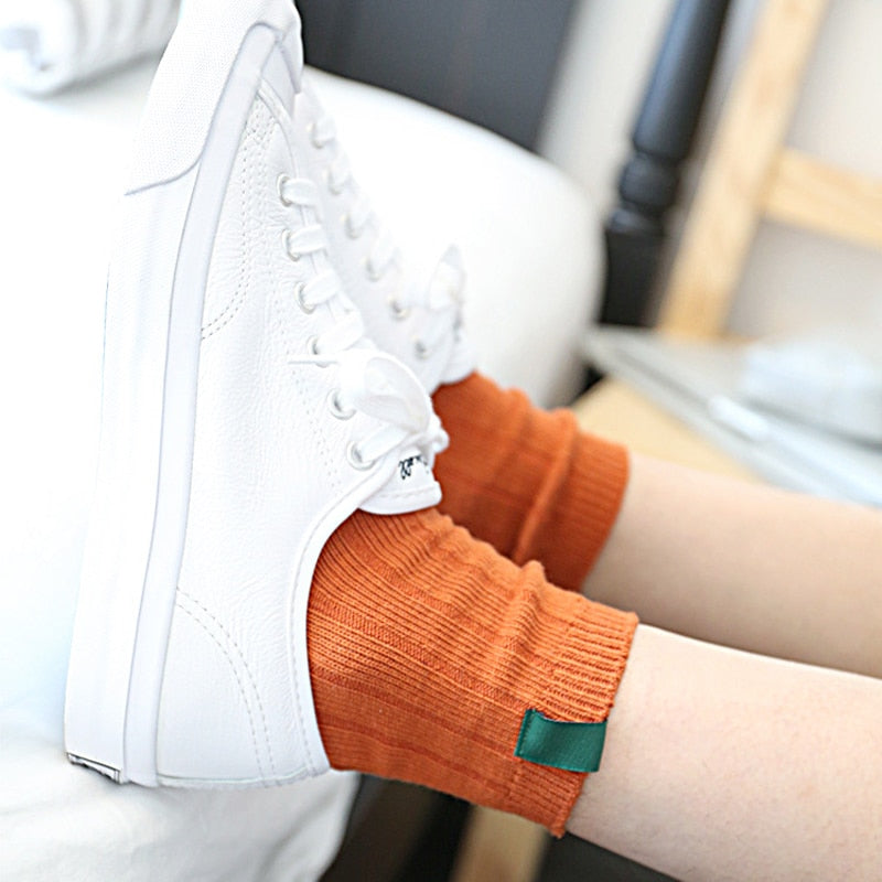 Women's Solid Colour Ribbed Warm 3D Socks Warm Footwear
