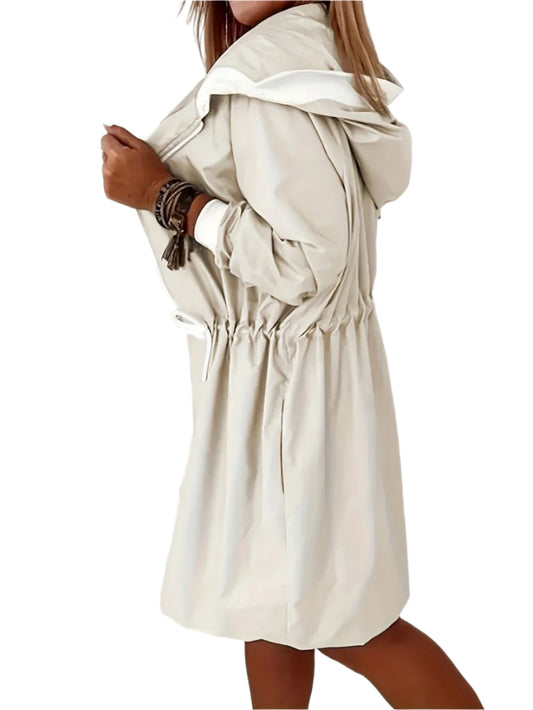 Women's Lightweight Drawstring Hooded Coat