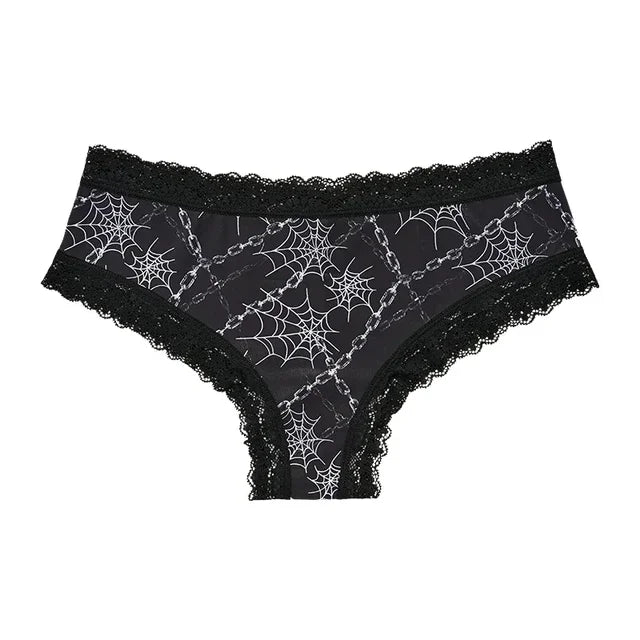 Women's Gothic Contrast Lace Edge Knickers