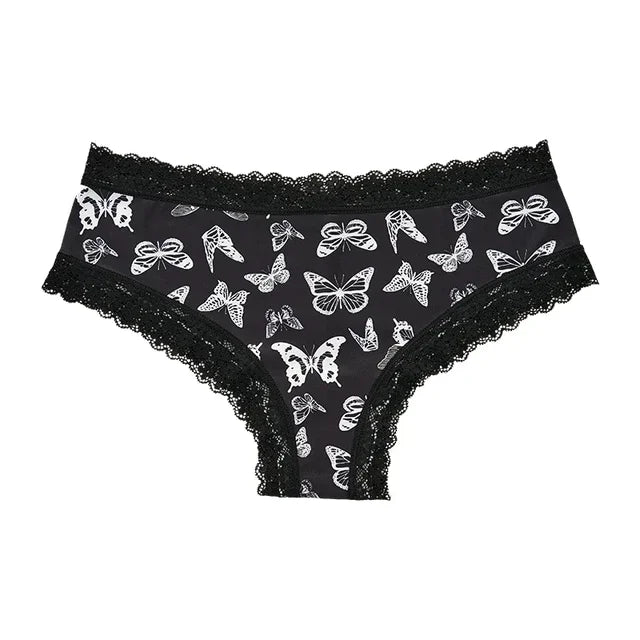 Women's Gothic Contrast Lace Edge Knickers