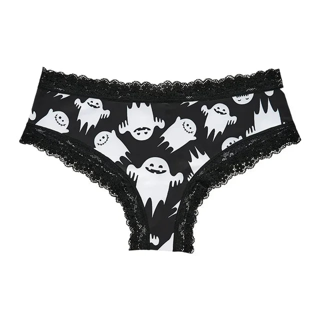 Women's Gothic Contrast Lace Edge Knickers