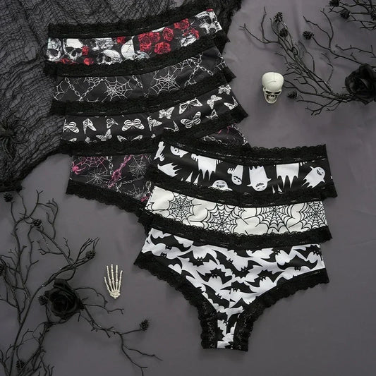 Women's Gothic Contrast Lace Edge Knickers