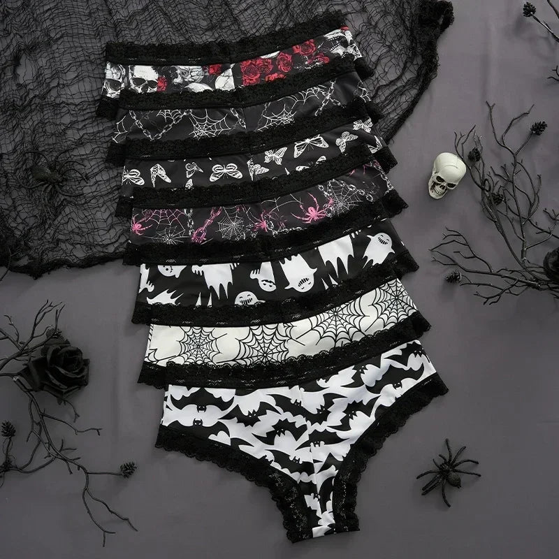 Women's Gothic Contrast Lace Edge Knickers