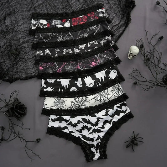 Halloween Gothic Black Lace Edge Knickers