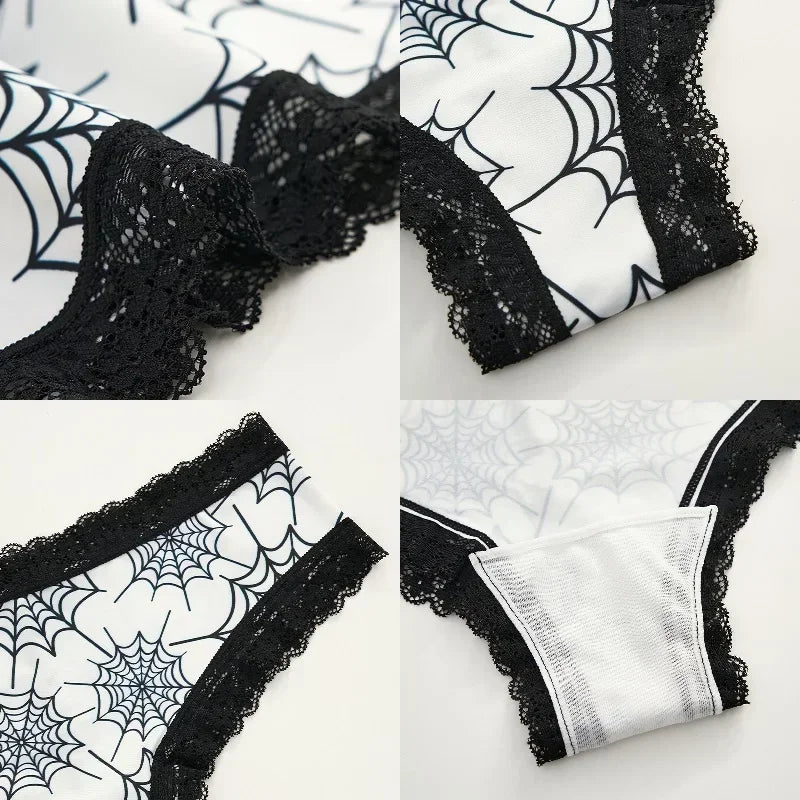 Women's Gothic Contrast Lace Edge Knickers