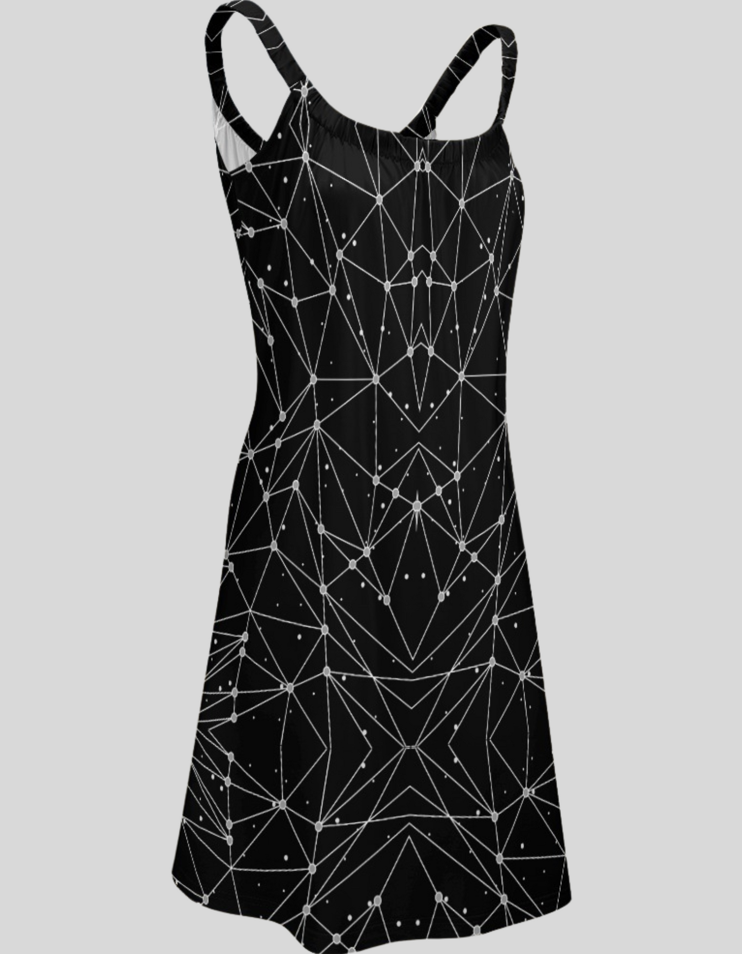 Women's Geometric Print Sleeveless Cami Scoop Neck Loose Dress