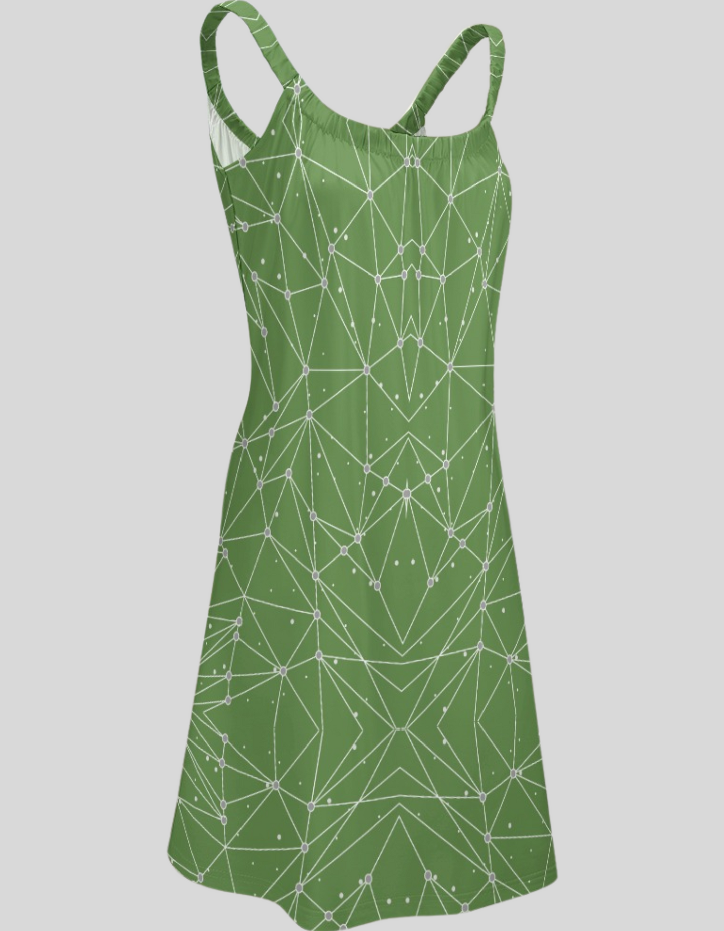 Women's Geometric Print Sleeveless Cami Scoop Neck Loose Dress