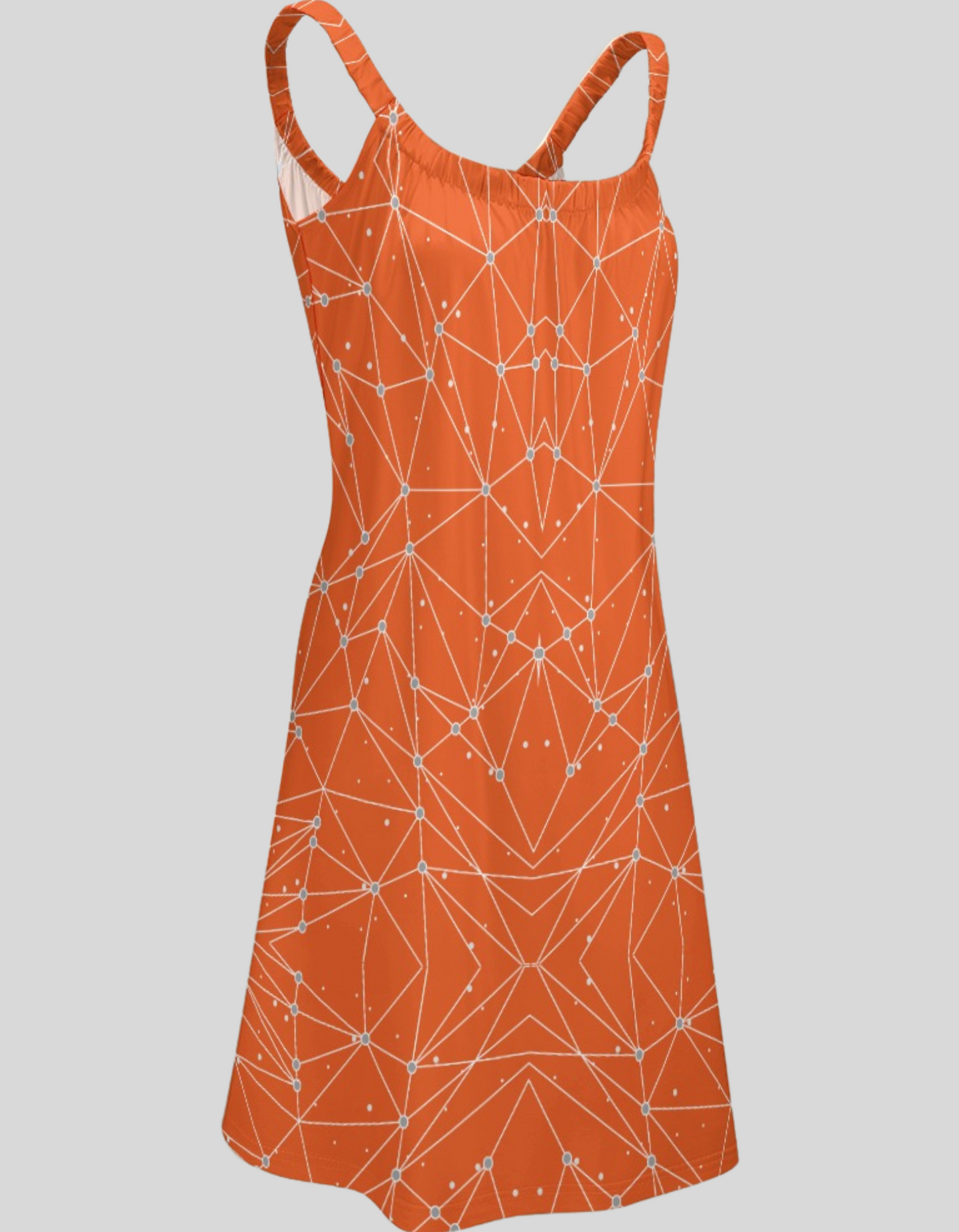 Women's Geometric Print Sleeveless Cami Scoop Neck Loose Dress
