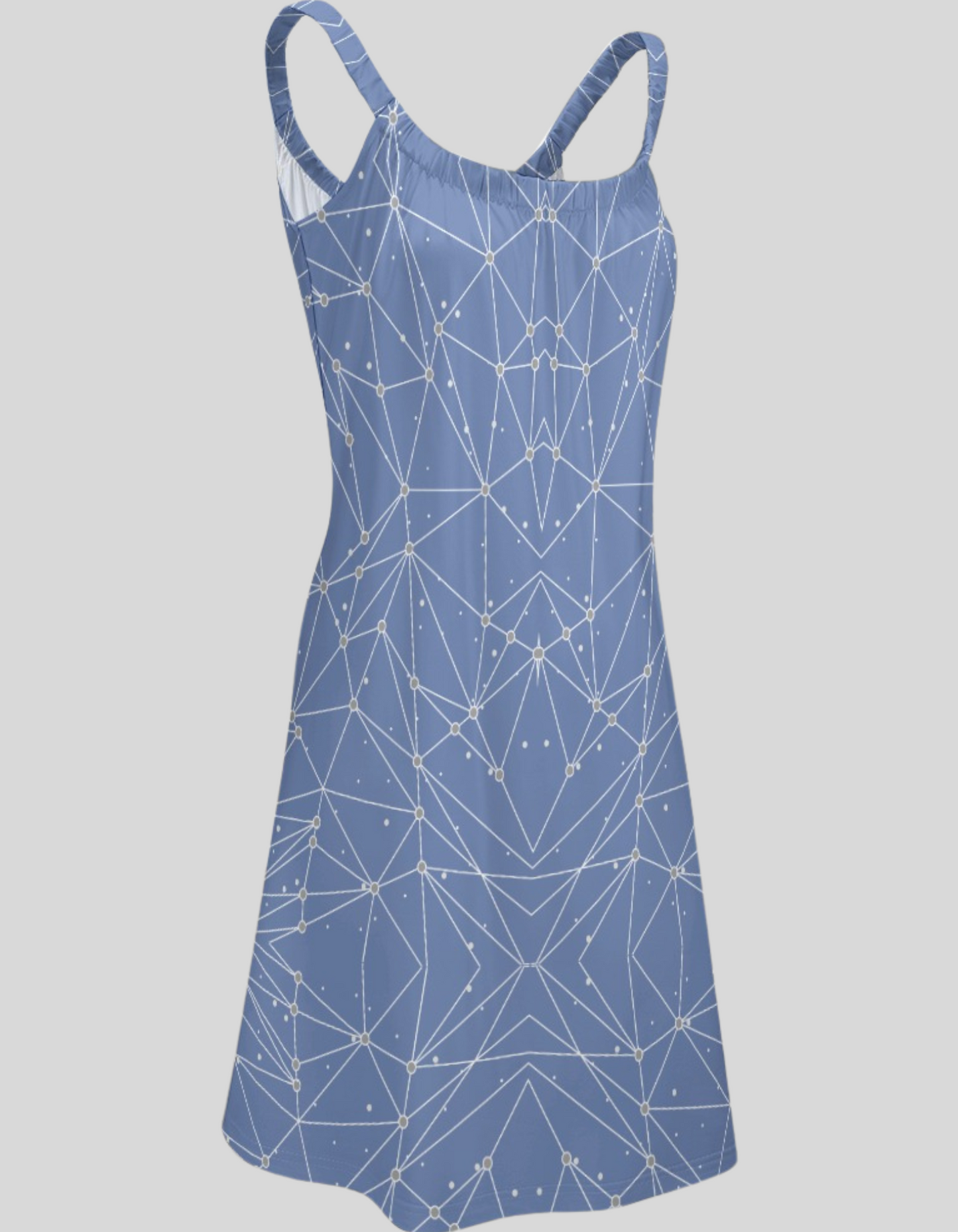 Women's Geometric Print Sleeveless Cami Scoop Neck Loose Dress