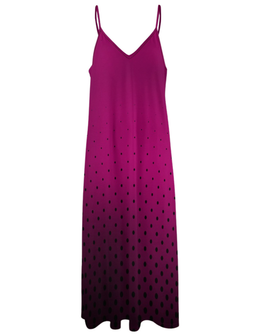 Women's Plus Size Ombre Polka Dot Spaghetti Strap Maxi Dress