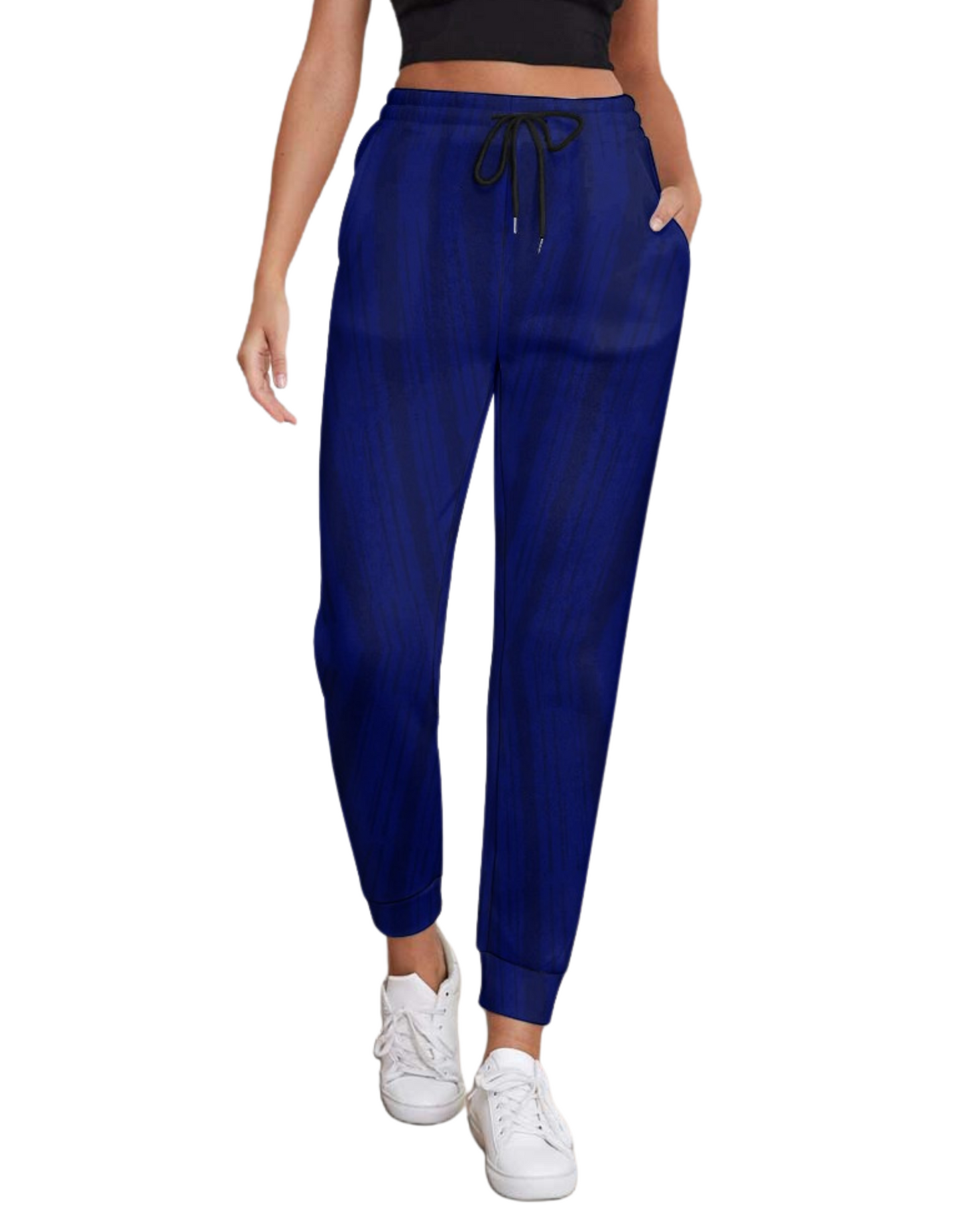 Women's Stripe Ombre Print Pockets Cuff Hem Sweatpants