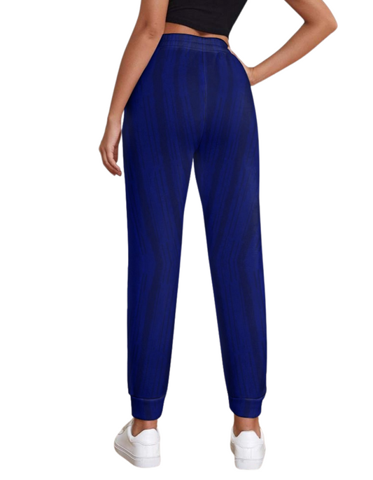 Women's Stripe Ombre Print Pockets Cuff Hem Sweatpants