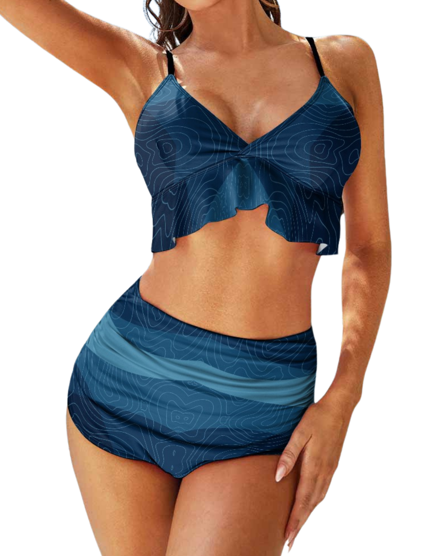 TABOO TIDE Women's Abstract Wave Print Two-Piece Bikini