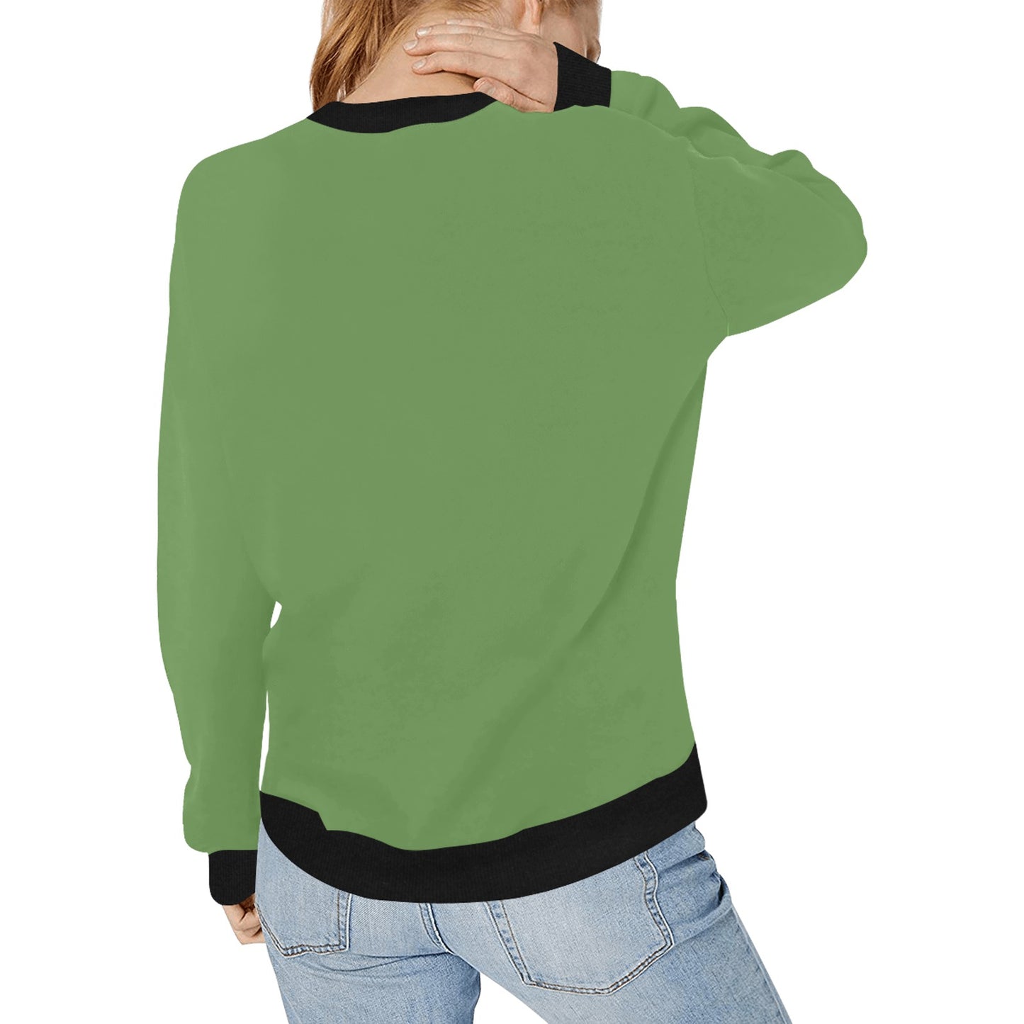 Women's B.A.D Brazen And Dapper Print Ribbed Hem Cuff Sweater