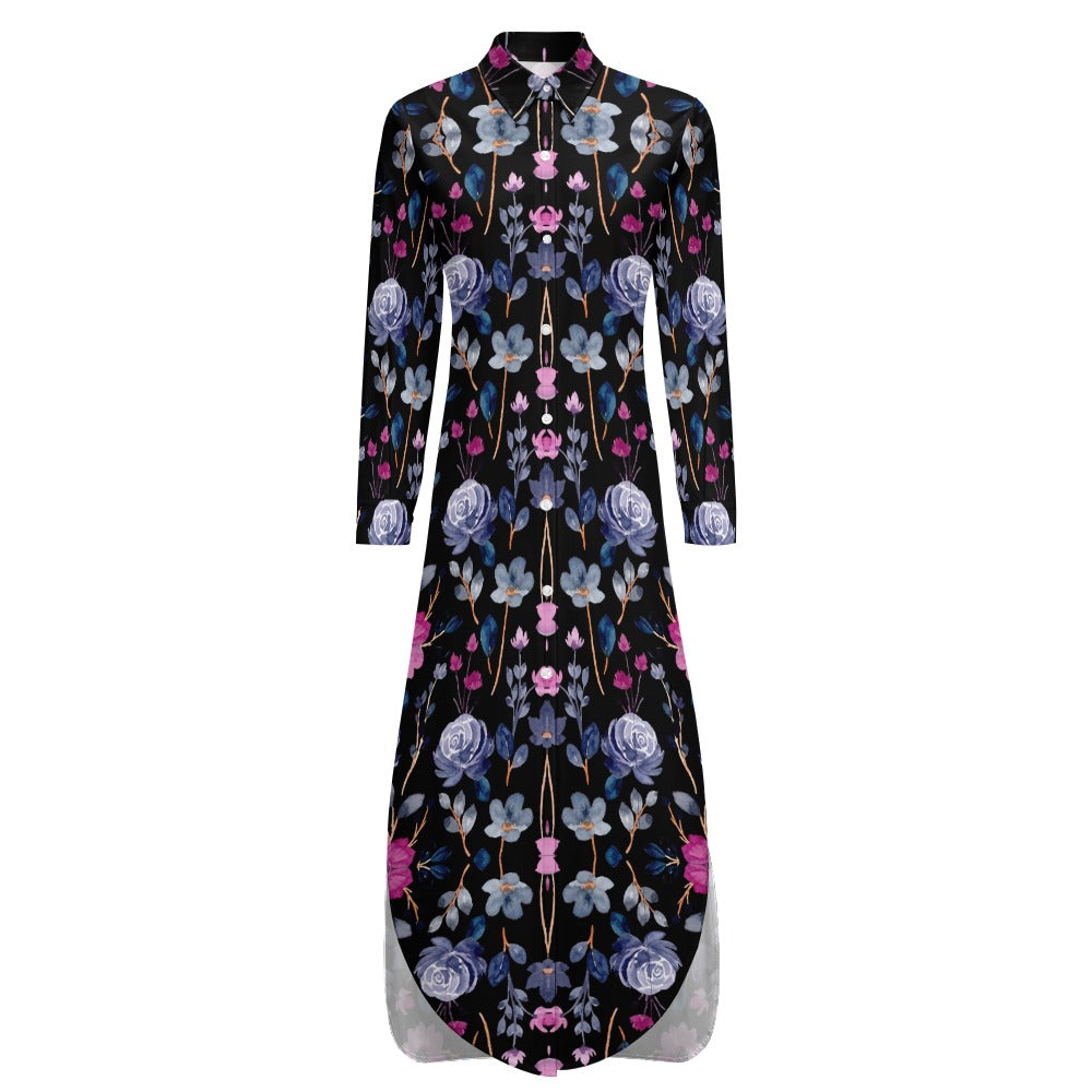 TABOO TIDE Women's Floral Print Maxi Shirt Dress