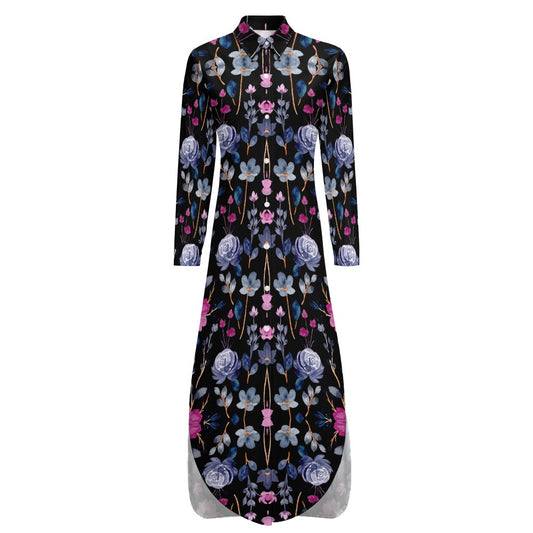 TABOO TIDE Women's Floral Print Maxi Shirt Dress
