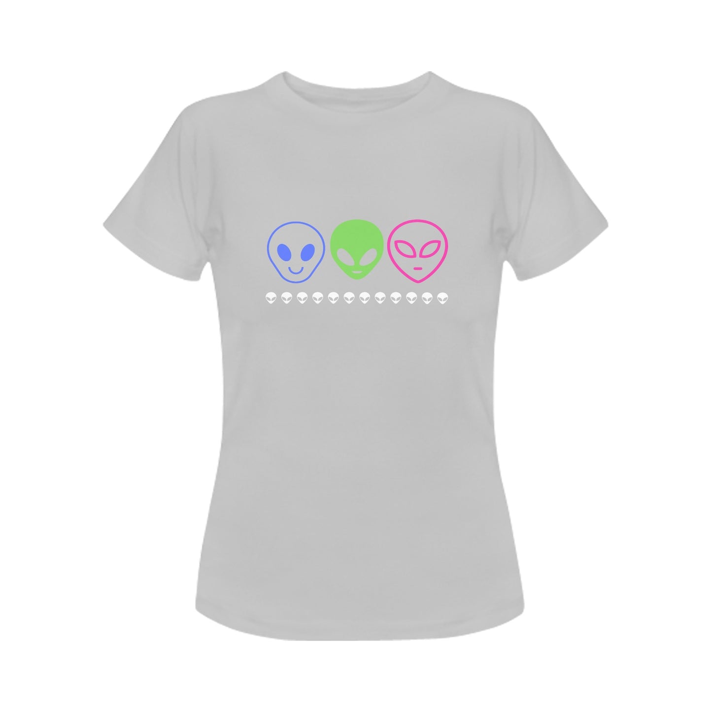 Women's Alien Cartoon Print Cotton T-shirt