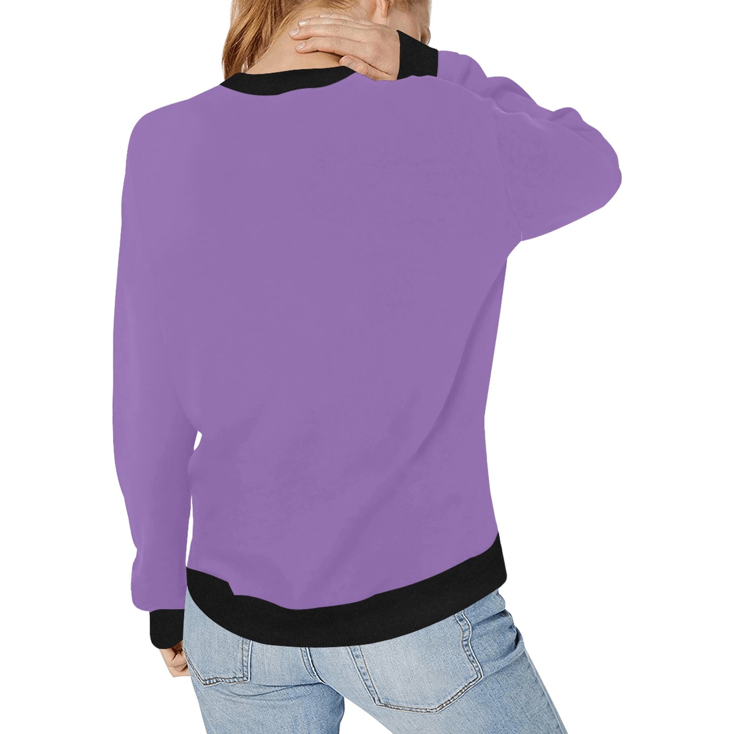 Women's B.A.D Brazen And Dapper Print Ribbed Hem Cuff Sweater