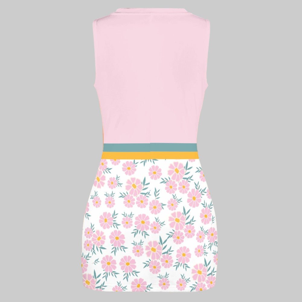 Women's Floral Print Ditsy Cut Out Body Con Short Dress