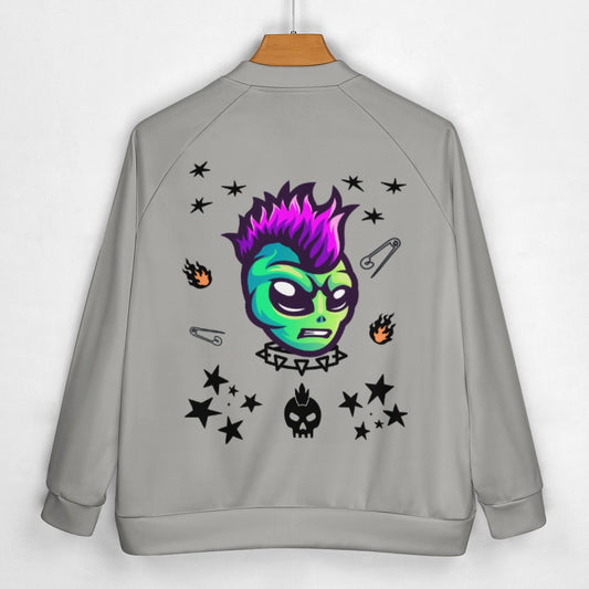 TABOO TIDE Men's Alien Punk Print Jacket Front and Back Design