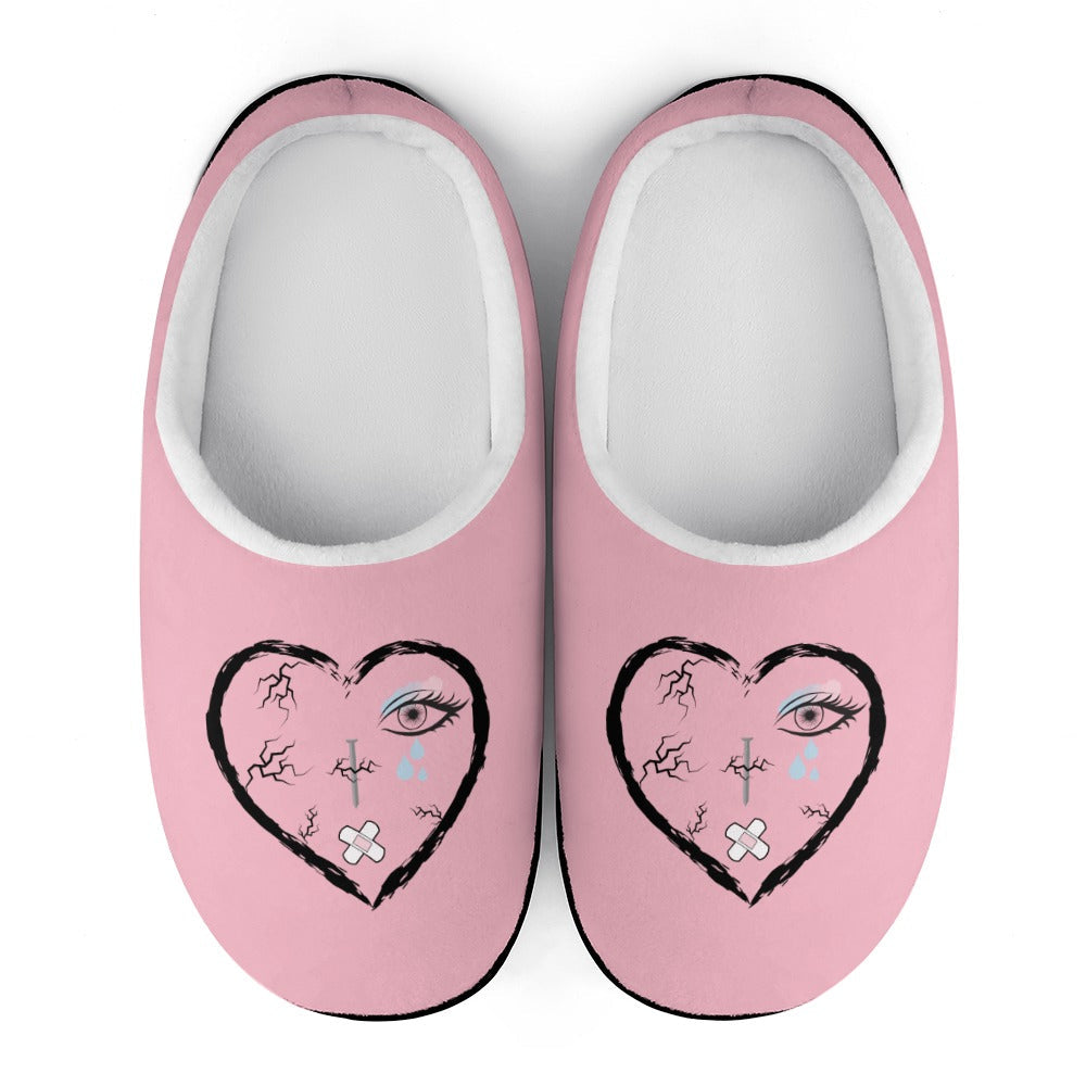 TABOO TIDE Women's Broken Heart Cotton Slippers