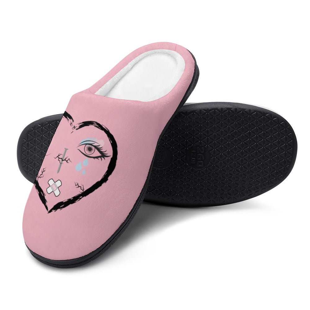 TABOO TIDE Women's Broken Heart Cotton Slippers